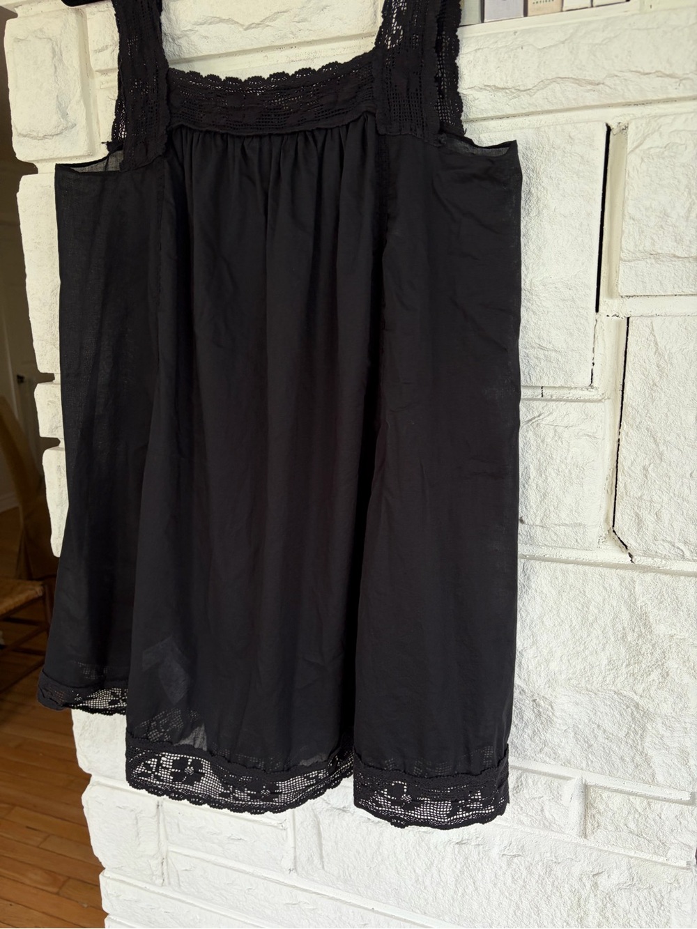 J.CREW Lace-trim Mini Beach Dress Black Size Medium - Picture 12 of 16